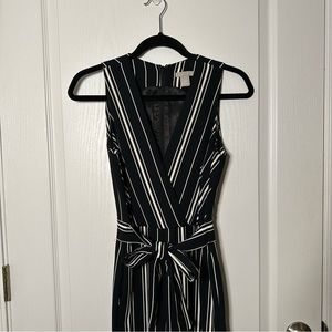 H&M Striped Surplice V-Neck Jumpsuit
